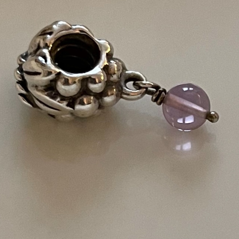 Pandora Grape Bunch Amethyst Dangle Charm